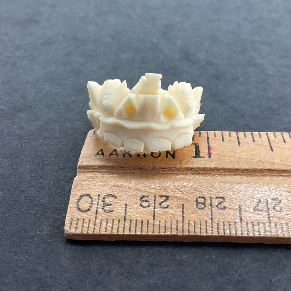 Vintage, Dragon Ring, Intricate Carving, Bovine Bone Ring, Cream White, Gothic